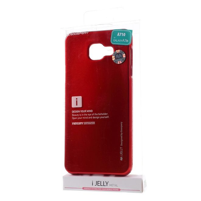 Goospery - Hülle für Samsung Galaxy A7 (2016) - Cover aus elastischem Gummi - i Jelly Series - rot