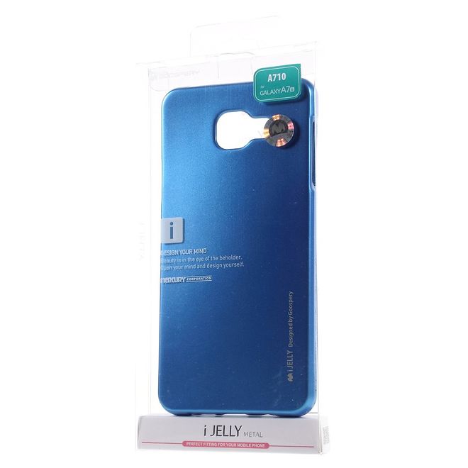Goospery - Hülle für Samsung Galaxy A7 (2016) - Cover aus elastischem Gummi - i Jelly Series - blau