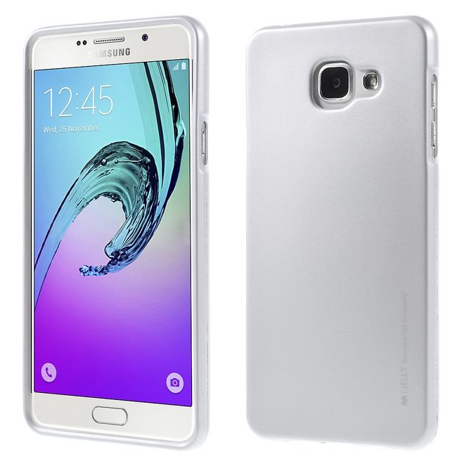 Goospery - Hülle für Samsung Galaxy A7 (2016) - Cover aus elastischem Gummi - i Jelly Series - silber