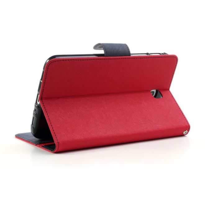 Goospery - Samsung Galaxy Tab 3 7.0 Hülle - Tablet Bookcover - Fancy Diary Series - rot/navy