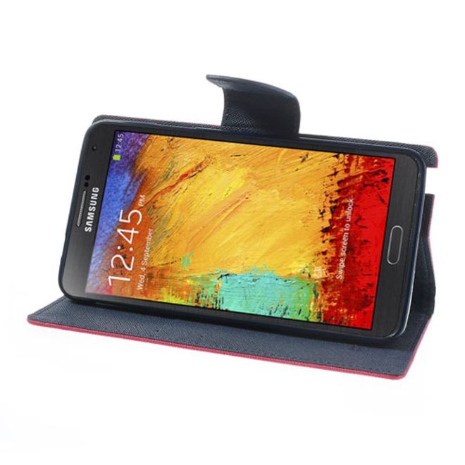 Goospery - Samsung Galaxy Note 3 Hülle - Handy Bookcover - Fancy Diary Series - pink/navy