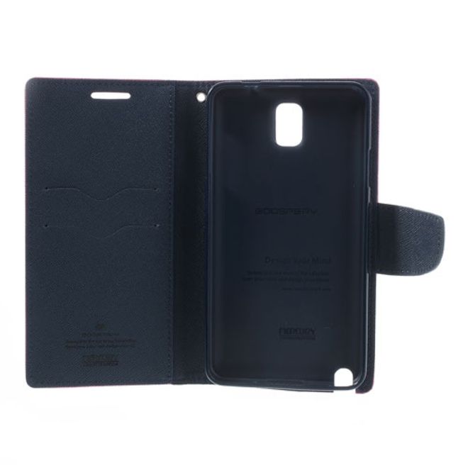 Goospery - Samsung Galaxy Note 3 Hülle - Handy Bookcover - Fancy Diary Series - pink/navy