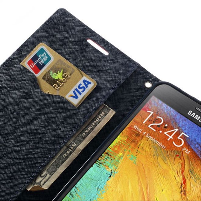 Goospery - Samsung Galaxy Note 3 Hülle - Handy Bookcover - Fancy Diary Series - pink/navy