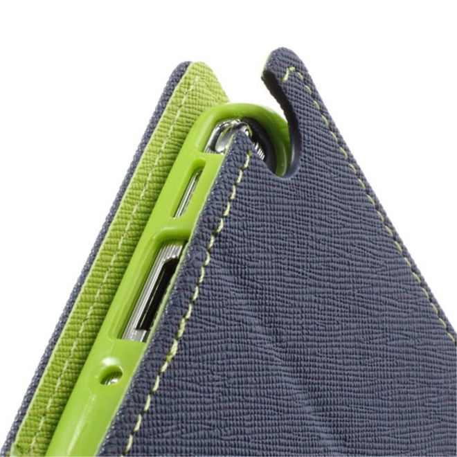 Goospery - Samsung Galaxy Note 3 Hülle - Handy Bookcover - Fancy Diary Series - navy/lime