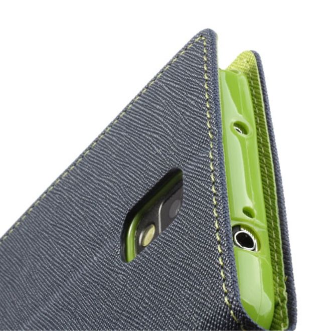 Goospery - Samsung Galaxy Note 3 Hülle - Handy Bookcover - Fancy Diary Series - navy/lime