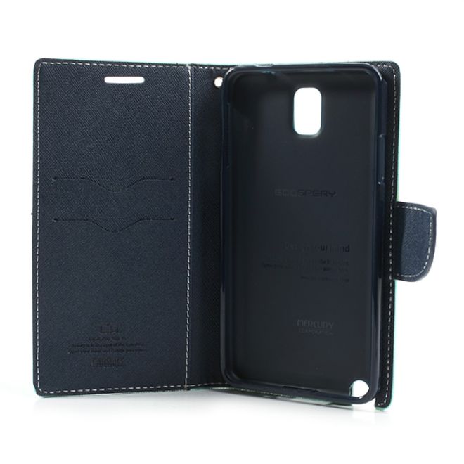 Goospery - Samsung Galaxy Note 3 Hülle - Handy Bookcover - Fancy Diary Series - mint/navy