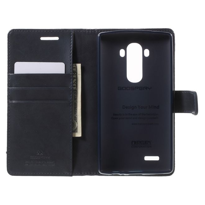 Goospery - Handyhülle für LG G4 - Case aus Leder - Blue Moon Series - navy