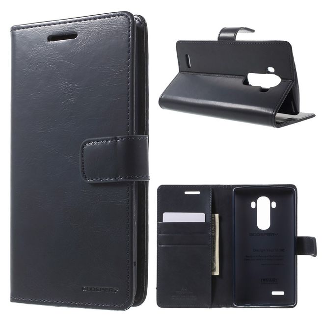 Goospery - Handyhülle für LG G4 - Case aus Leder - Blue Moon Series - navy