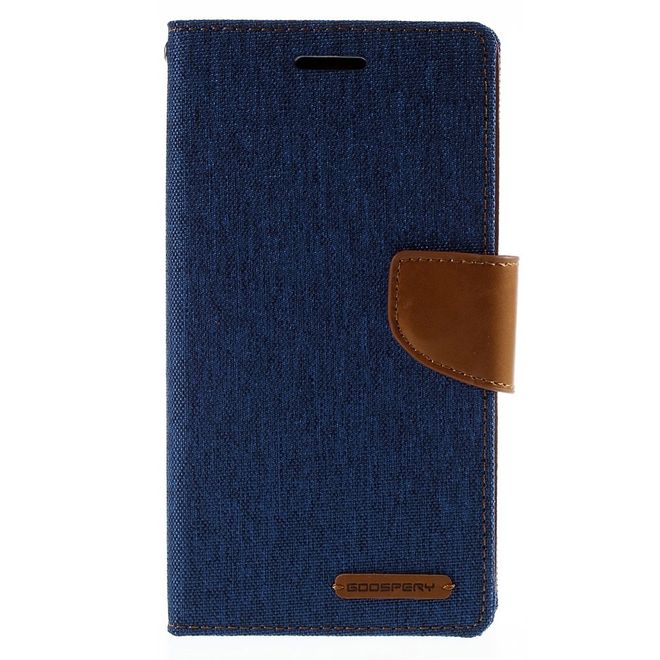 Goospery - LG G4 Hülle - Handy Bookcover - Canvas Diary Series - blau/camel