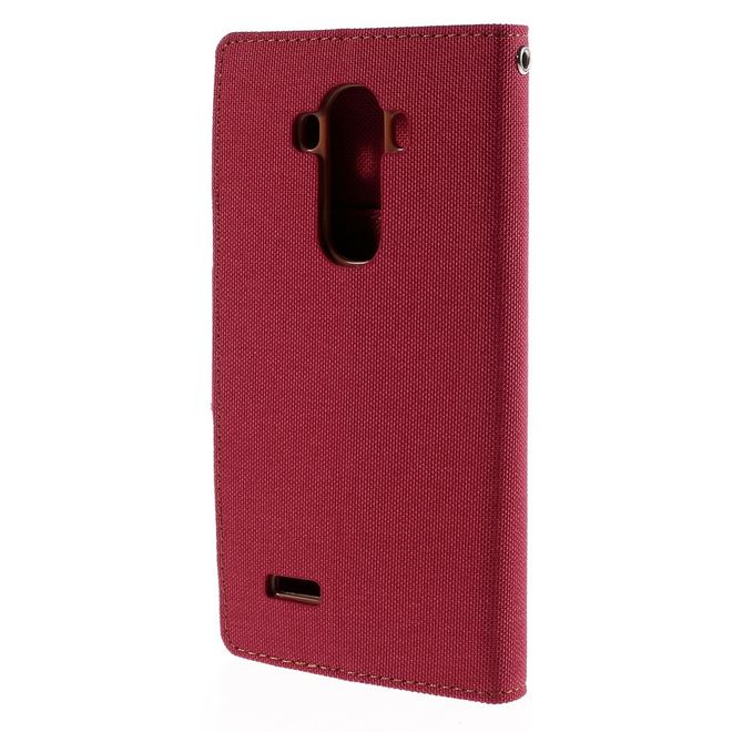 Goospery - Hülle für LG G4 - Bookcover- Canvas Diary Series - rot/camel
