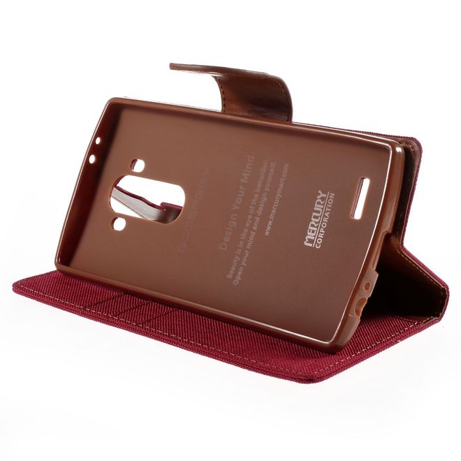 Goospery - Hülle für LG G4 - Bookcover- Canvas Diary Series - rot/camel