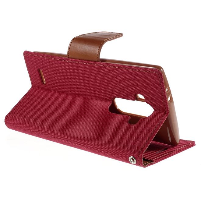 Goospery - Hülle für LG G4 - Bookcover- Canvas Diary Series - rot/camel