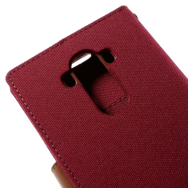 Goospery - Hülle für LG G4 - Bookcover- Canvas Diary Series - rot/camel