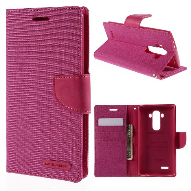 Goospery - Hülle für LG G4 - Bookcover- Canvas Diary Series - pink