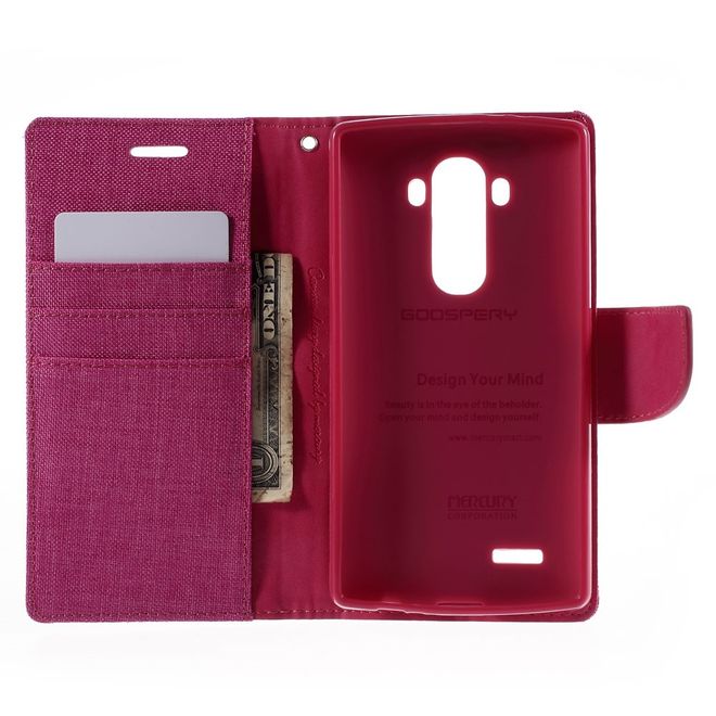 Goospery - Hülle für LG G4 - Bookcover- Canvas Diary Series - pink