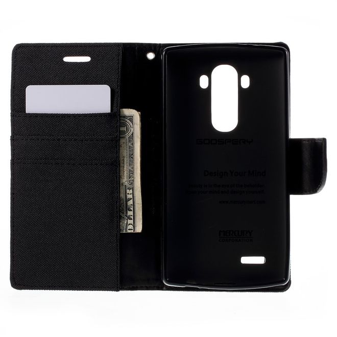 Goospery - Hülle für LG G4 - Bookcover- Canvas Diary Series - schwarz