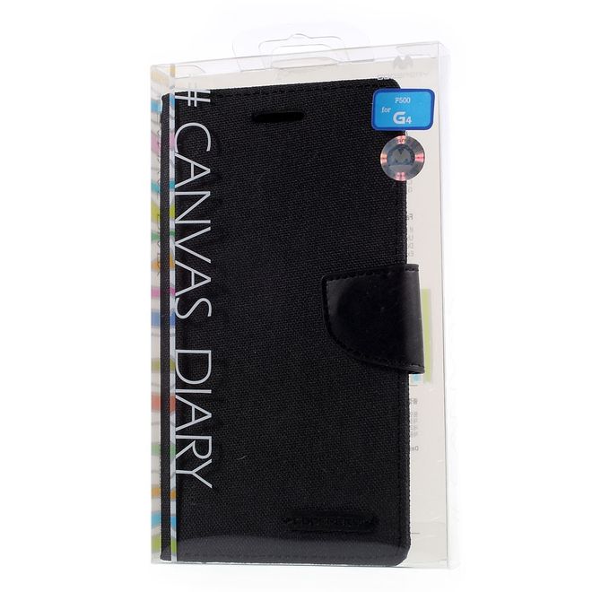 Goospery - Hülle für LG G4 - Bookcover- Canvas Diary Series - schwarz