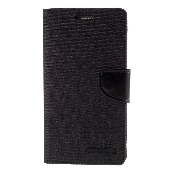 Goospery - Hülle für Samsung Galaxy Note 4  - Bookcover- Canvas Diary Series - schwarz