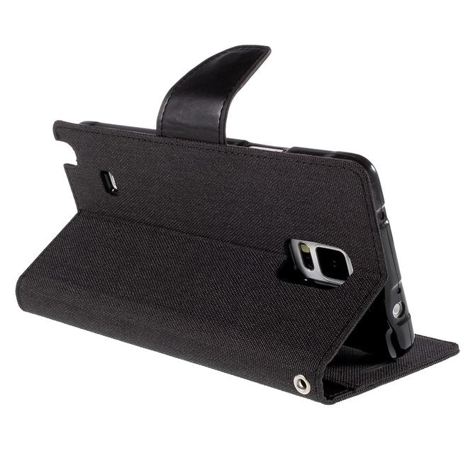 Goospery - Hülle für Samsung Galaxy Note 4  - Bookcover- Canvas Diary Series - schwarz