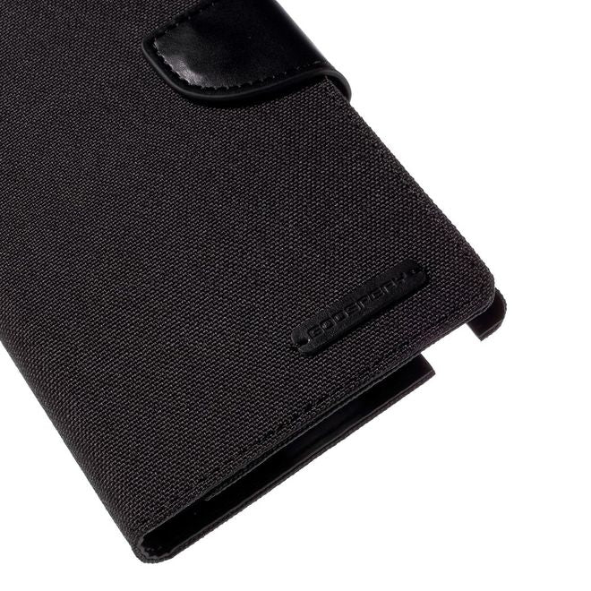 Goospery - Hülle für Samsung Galaxy Note 4  - Bookcover- Canvas Diary Series - schwarz