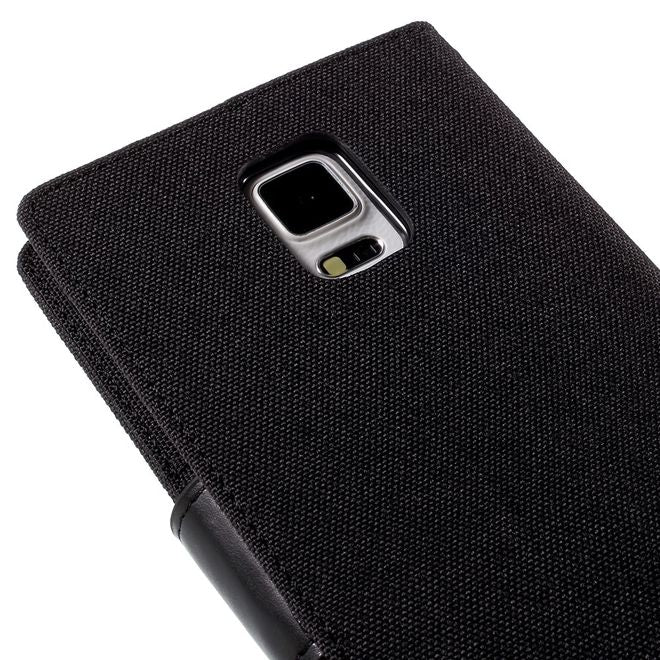 Goospery - Hülle für Samsung Galaxy Note 4  - Bookcover- Canvas Diary Series - schwarz