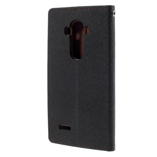 Goospery - LG G4 Hülle - Handy Bookcover - Fancy Diary Series - schwarz/braun