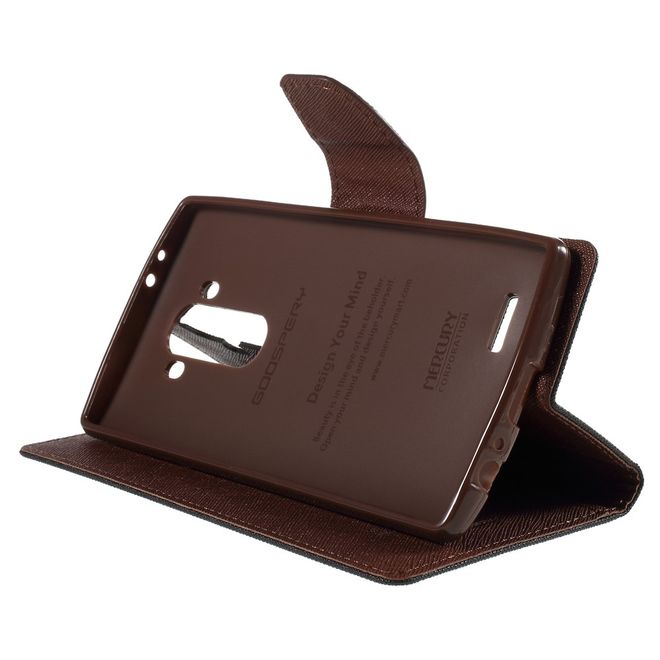 Goospery - LG G4 Hülle - Handy Bookcover - Fancy Diary Series - schwarz/braun
