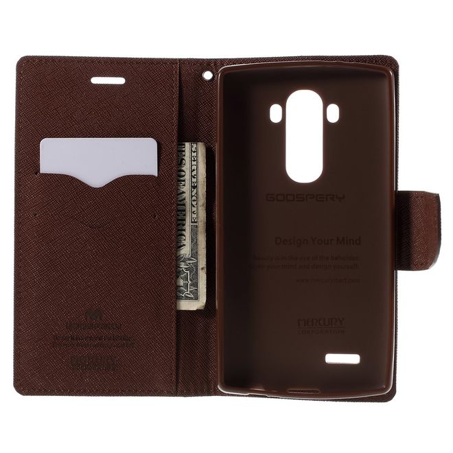 Goospery - LG G4 Hülle - Handy Bookcover - Fancy Diary Series - schwarz/braun