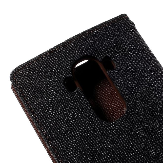 Goospery - LG G4 Hülle - Handy Bookcover - Fancy Diary Series - schwarz/braun