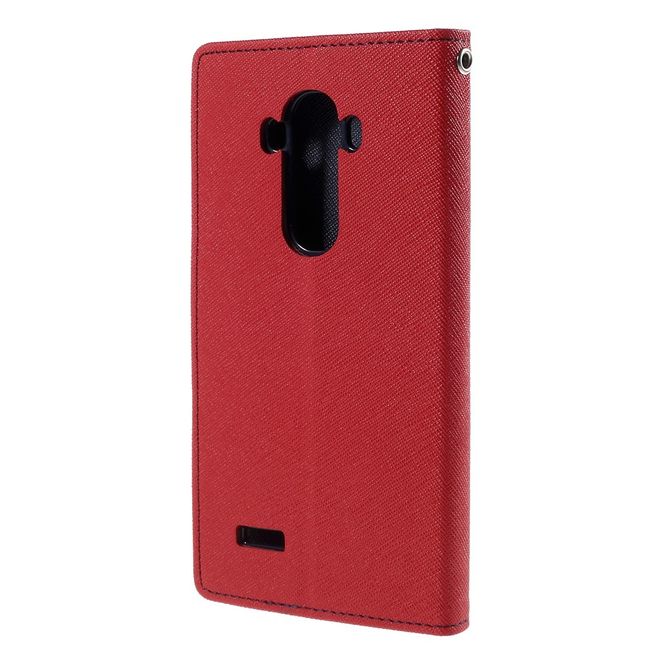 Goospery - LG G4 Hülle - Handy Bookcover - Fancy Diary Series - rot/navy