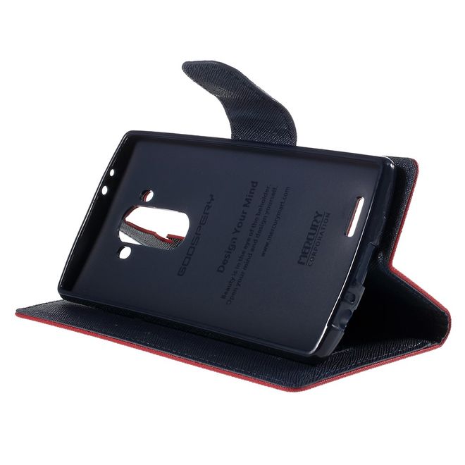 Goospery - LG G4 Hülle - Handy Bookcover - Fancy Diary Series - rot/navy