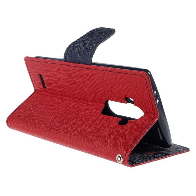 Goospery - LG G4 Hülle - Handy Bookcover - Fancy Diary Series - rot/navy