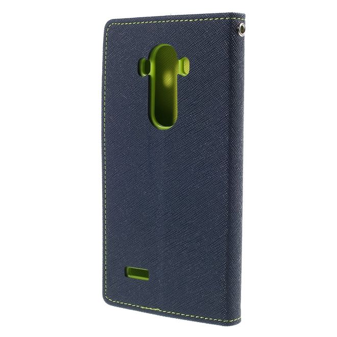 Goospery - LG G4 Hülle - Handy Bookcover - Fancy Diary Series - navy/lime