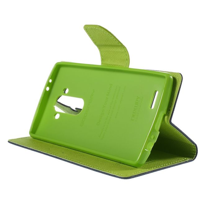 Goospery - LG G4 Hülle - Handy Bookcover - Fancy Diary Series - navy/lime
