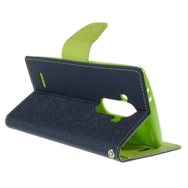 Goospery - LG G4 Hülle - Handy Bookcover - Fancy Diary Series - navy/lime
