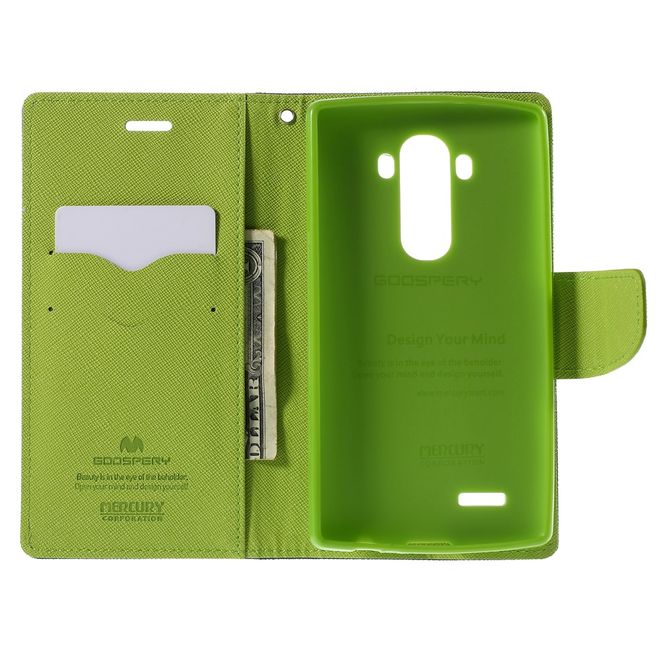 Goospery - LG G4 Hülle - Handy Bookcover - Fancy Diary Series - navy/lime
