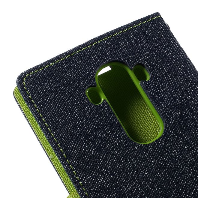 Goospery - LG G4 Hülle - Handy Bookcover - Fancy Diary Series - navy/lime