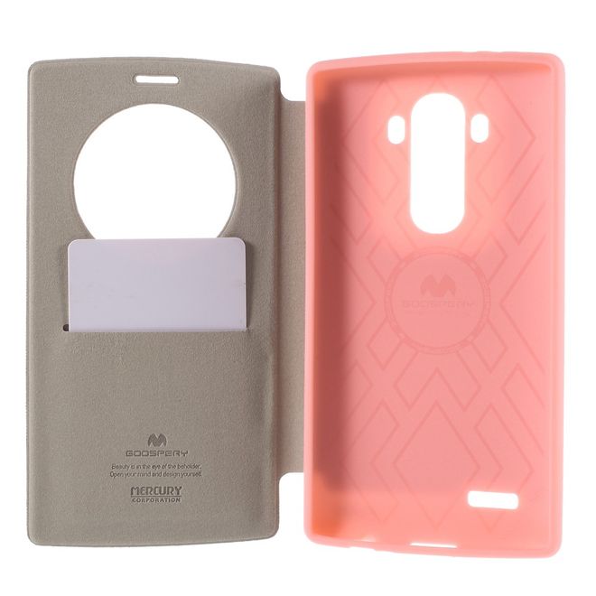 Goospery - LG G4 Hülle - Handy Plastik Bookcover - WOW Bumper Series - rosa