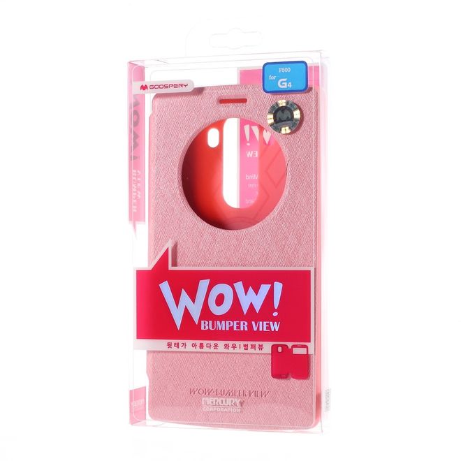 Goospery - LG G4 Hülle - Handy Plastik Bookcover - WOW Bumper Series - rosa