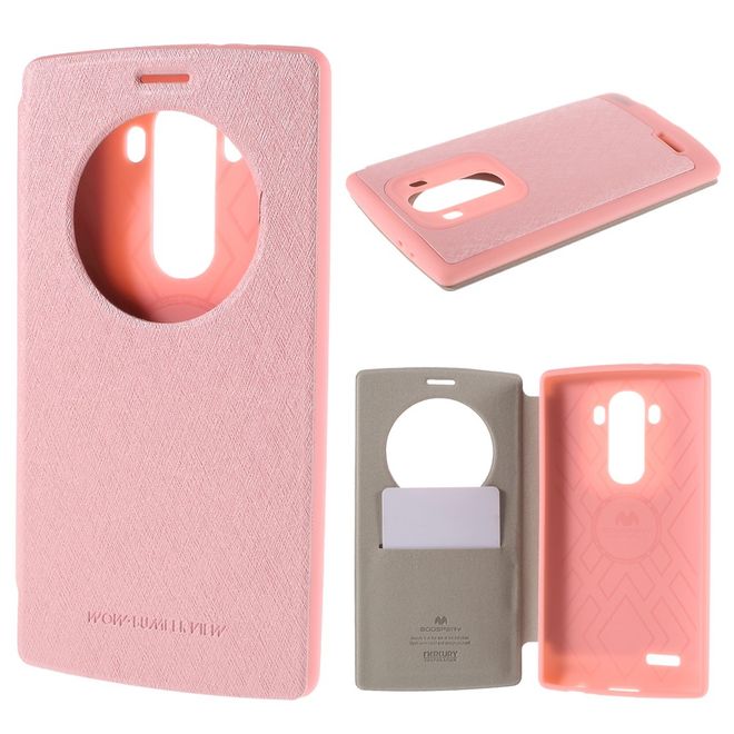 Goospery - LG G4 Hülle - Handy Plastik Bookcover - WOW Bumper Series - rosa