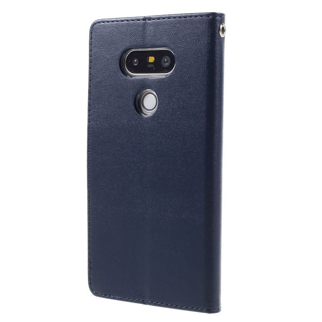 Goospery - Handyhülle für LG G5 - Case aus Leder - Bravo Diary Series - navy
