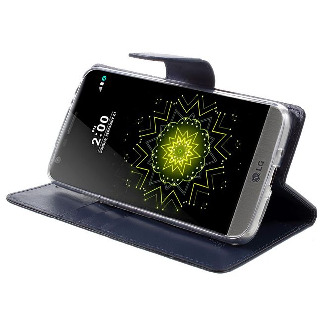 Goospery - Handyhülle für LG G5 - Case aus Leder - Bravo Diary Series - navy