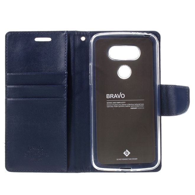 Goospery - Handyhülle für LG G5 - Case aus Leder - Bravo Diary Series - navy