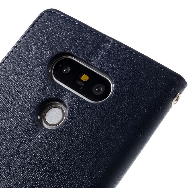 Goospery - Handyhülle für LG G5 - Case aus Leder - Bravo Diary Series - navy