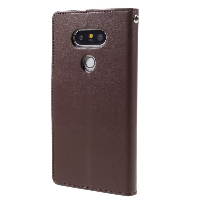 Goospery - Handyhülle für LG G5 - Case aus Leder - Bravo Diary Series - braun