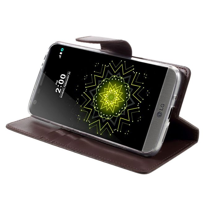 Goospery - Handyhülle für LG G5 - Case aus Leder - Bravo Diary Series - braun