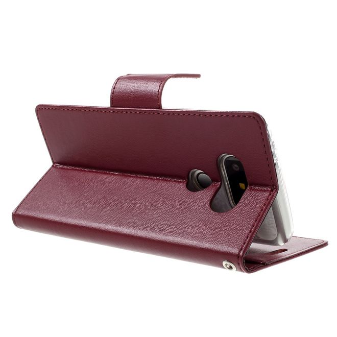 Goospery - Handyhülle für LG G5 - Case aus Leder - Bravo Diary Series - weinrot