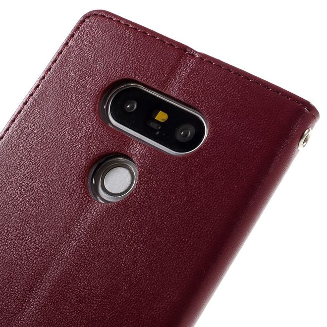 Goospery - Handyhülle für LG G5 - Case aus Leder - Bravo Diary Series - weinrot