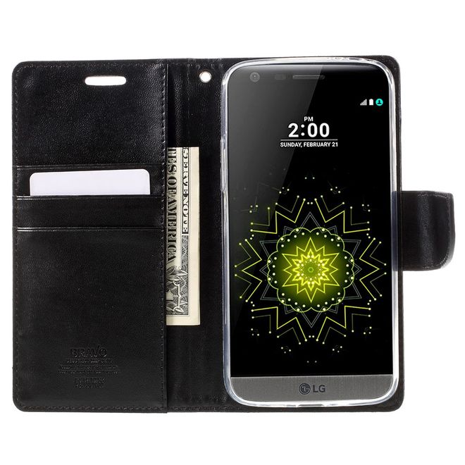 Goospery - Handyhülle für LG G5 - Case aus Leder - Bravo Diary Series - schwarz