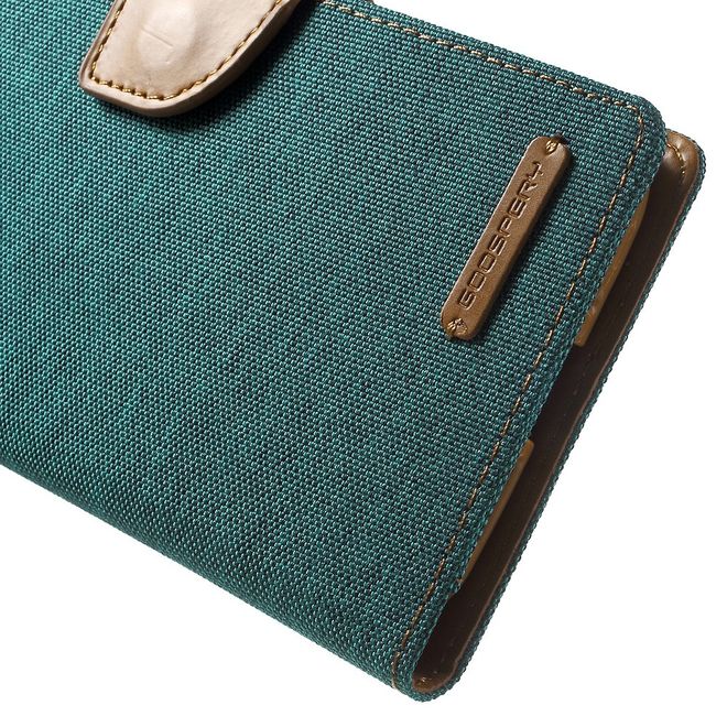 Goospery - LG G5 Hülle - Handy Bookcover - Canvas Diary Series - grün/camel